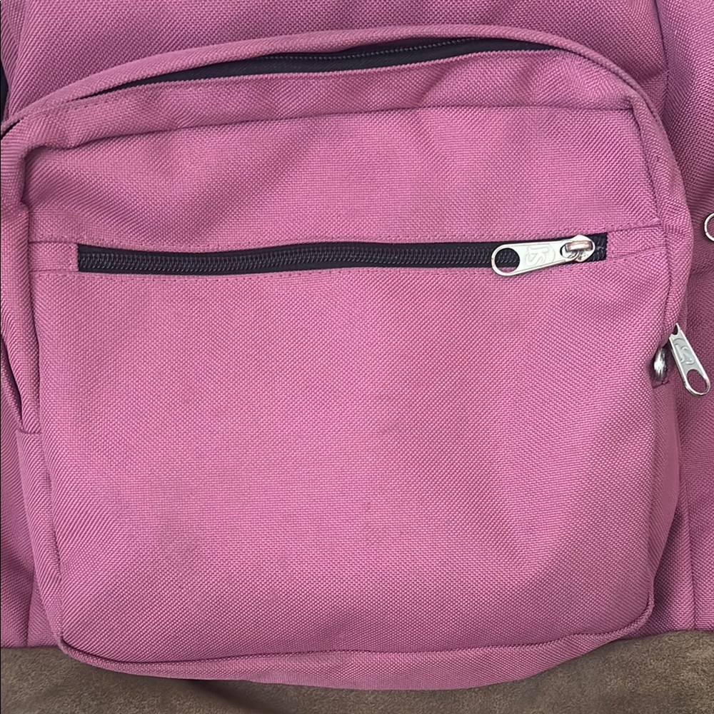 JanSport Classic Pink and Brown Backpack - Picture 2 of 8